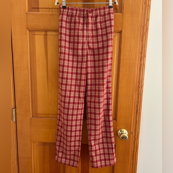 Brandy Melville Valentina Red Plaid Pants - Picture 2 of 5